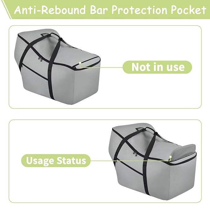 Infant Car Seat Travel Bag - Fits Infant Car Seats with Anti-Rebound Bar Base, Car Seat Airplane Bag for Chicco/Graco/Nuna/Cosco/Britax/Uppababy Baby Car Seat, Water Dirt Tear Resistant, Grey Upgrade