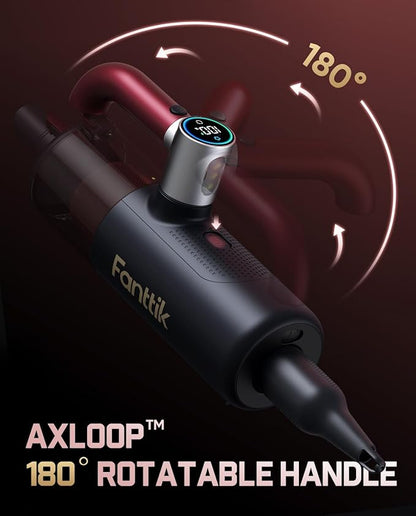 Fanttik Cruise V11 APEX Handheld Vacuum Cordless, 4-in-1 Vacuum Cleaner for Pet, AxLoop 180° Rotatable Handle, LED Touch Screen, 3 Suction Modes for Home Corners, Couches, Crevices