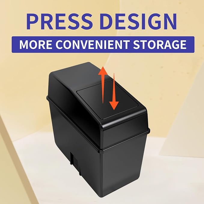 1 Pcs Black Car Trash Can, Car Trash Bin with Lid, Universal Portable Car Trash Can for Most Cars,Suvs, Offices