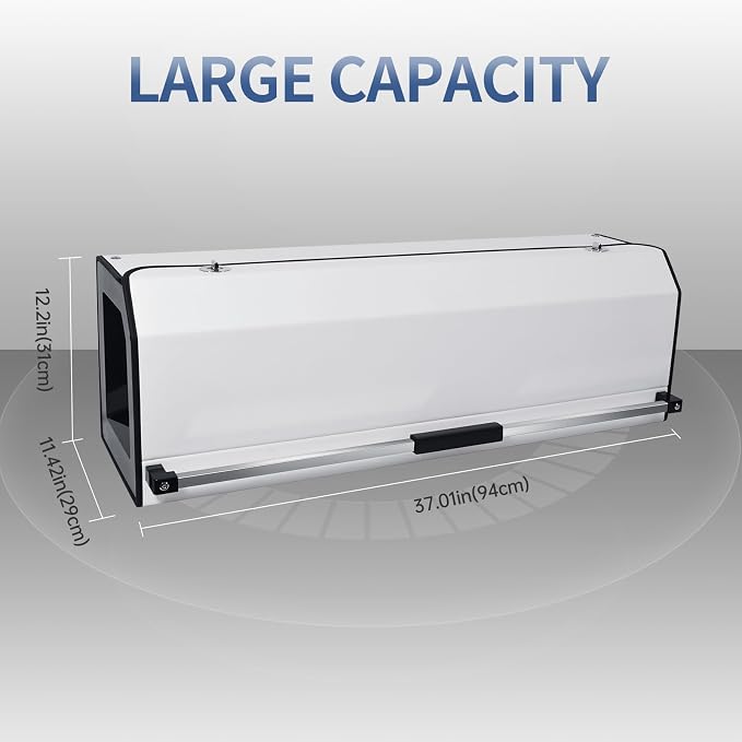 Car Trunk Suv Organizer for 2022-2023 Tesla Model Y (5-Seater), Leather Sturdy Trunk Storage Bin Box, Compartment Foldable Organizer with Lid and Push-pull Handle, White