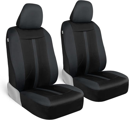 Motor Trend (2) Car Seat Covers for Front Seats with (2) Trimmable Car Floor Mats – Universal Fit Auto Accessories for Cars, Trucks, SUVs, Vans – Interior Protection and Vehicle Interior Shield Combo