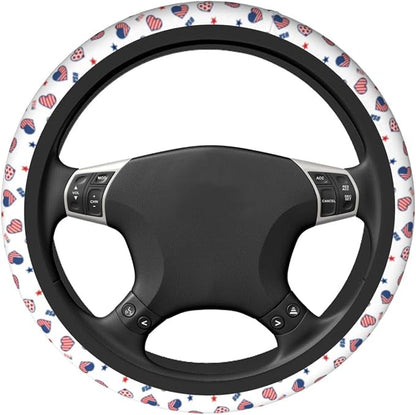 4th of July American Flag Steering Wheel Covers Universal 15 Inch Non Slip Neoprene Car Steering Wheel Protector Covers for Men Women