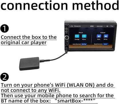 Compatible Car Wireless Carplay Box Wireless Android Auto Converter Box 5.0 Bluetooth Support Wireless Carplay Adapter for Automobile Player Black