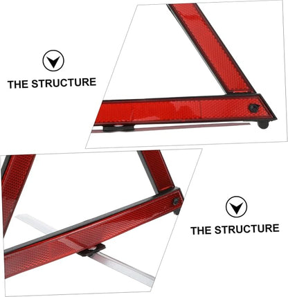 2pcs Car Folding Triangle Safety Warning Sign Compact for Roadside Assistance for Emergency Situations and Vehicle Maintenance