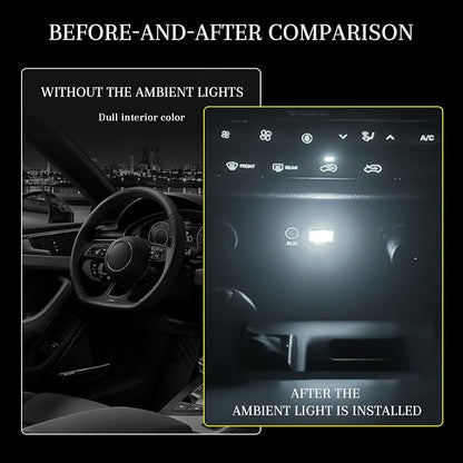 4 PCS USB LED Car Interior Atmosphere Lamp, Portable Mini Auto LED Decor Night Light, Plug-in USB Interface Ambient Lighting Kit, Universal Car Interior Accessories(White)