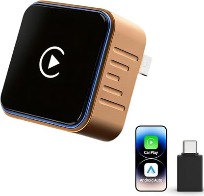Wireless CarPlay Adapter Compatible with Apple CarPlay 2026 Upgraded Mini Design,USB/USB-C Plug and Play,Stable Low-Latency Connection for iPhone & Android