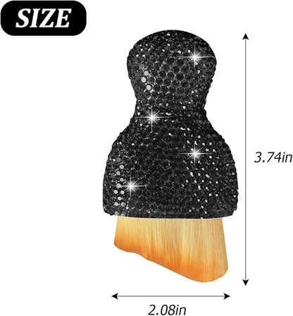 Bling Car Interior Dust Brush, Crystal Rhinestone Soft Auto Detailing Cleaning Brush, Sparkling Diamond Vehicle Dashboard Air Vent Cleaner for Women Girls, Universal for Vehicles (Black)