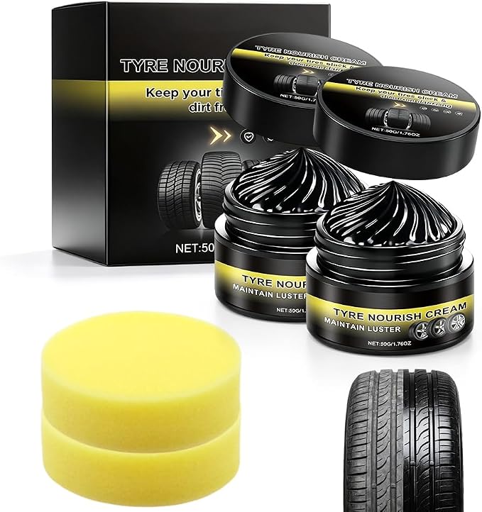 Car Tire Ceramic Coating, 2026 Powerful Wheel Cleaning Refurbish Wax with UV Blocking Dust, Tyre Nourish Cream, Tire Shine Cream for Long-Lasting Auto Care (2pcs)