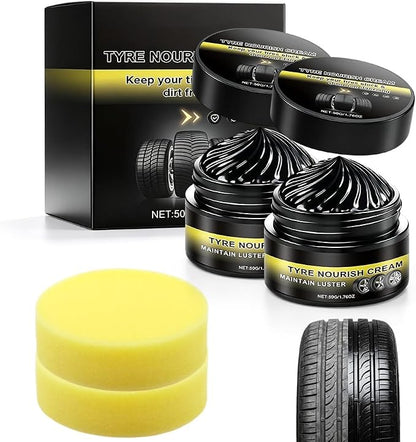 Car Tire Ceramic Coating, 2026 Powerful Wheel Cleaning Refurbish Wax with UV Blocking Dust, Tyre Nourish Cream, Tire Shine Cream for Long-Lasting Auto Care (2pcs)
