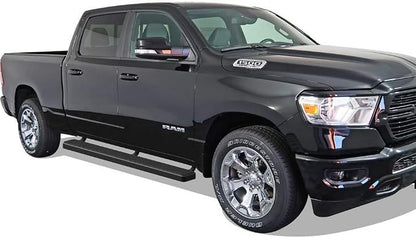 APS 6in Stainless Steel Black Running Boards Compatible with Ram 1500 2019-2026 Crew Cab (Will Not Fit 2018 Previous Generation Build in 19-24) (Nerf Bars Side Steps)