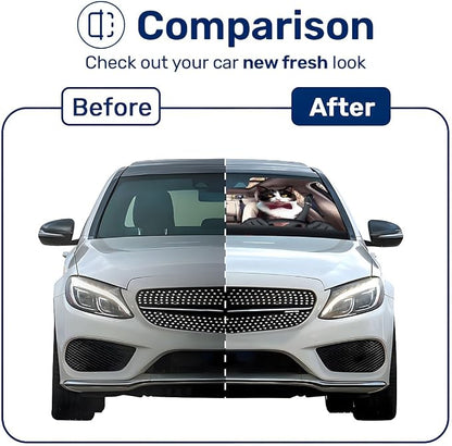GENANY Tuxedo Cat Windshield Sun Shade for Car SUV Truck (55x30 inches), Sun Shade Windshield, Shades for Front Windows, Sunshade for Car Windshield, Protector Blocks UV