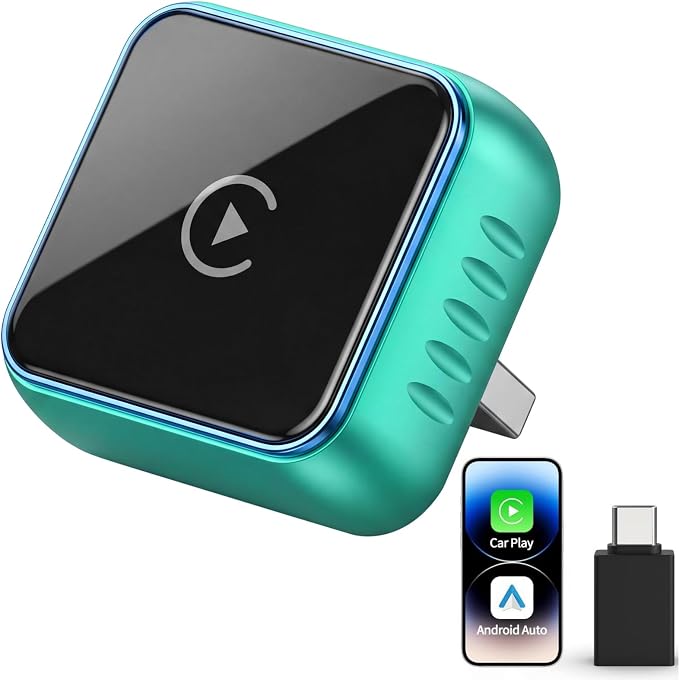 Wireless CarPlay Adapter Compatible with Apple CarPlay 2026 Upgraded Mini Design,USB/USB-C Plug and Play,Stable Low-Latency Connection for iPhone & Android