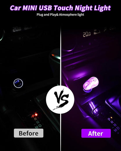 USB Light Touch Dimmable Retro USB Led Lights for Car,Mini USB Light Bulb Ambient Lighting for Car Bedroom Party Christmas Hallway Camping,Purple 2Pack