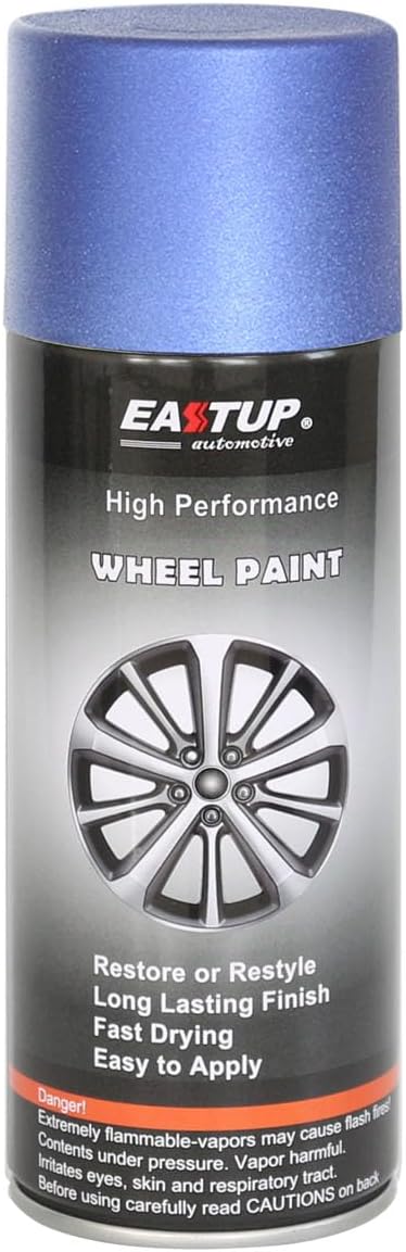 EASTUP Premium Metallic Flash Dark Blue Acrylic Enamel Wheel Paint - Brilliant Finish, High Durability, Fade-resistant, Quick Drying Rim Coating Spray Paint.