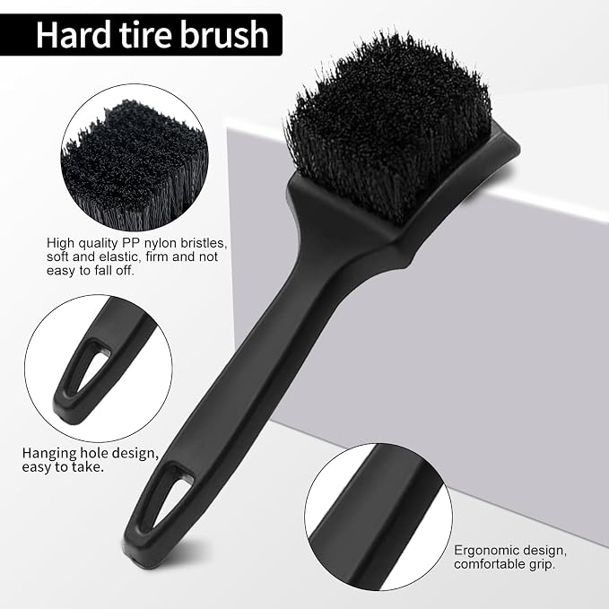 Bendable Wheel Brush Kits Soft Microfiber Wheel Cleaner Brush Synthetic Woolies No-Scratch Wheel Cleaning Brush Car Detailing Rim Tire Brush