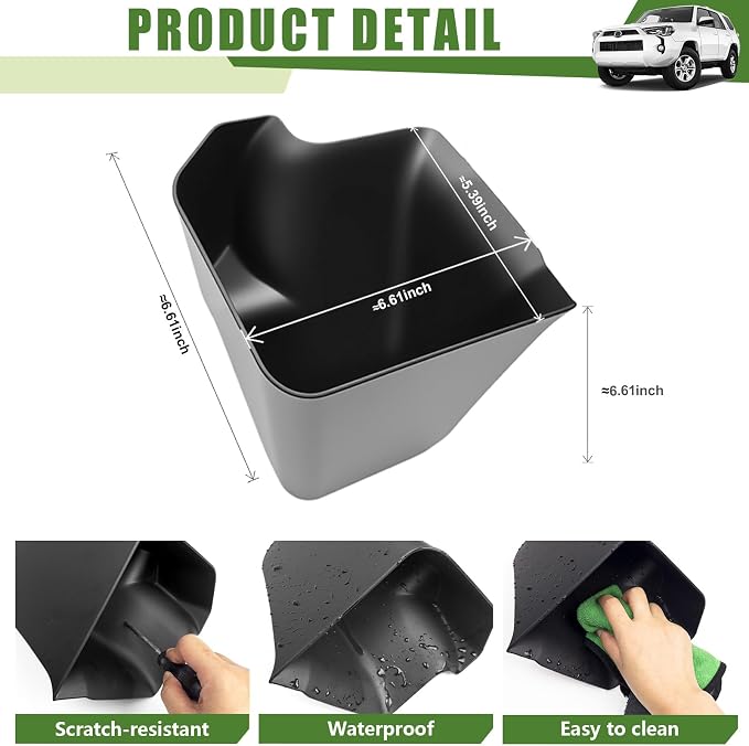 Trunk Organizer for 2010-2024 Toyota 4Runner 5-Seat 2nd Row(NOT Fit 7-Seat 3rd Row), Rear Trunk Storage Box Bin Cargo Tray for 10-24 4 Runner Interior Accessories(Left Side)