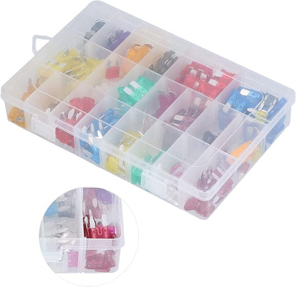 Sonew 300Pcs Car, Automotive Medium Small PES Replacement Kit with 32V, Easy Identification, Transparent Storage Box, Protect Vehicles