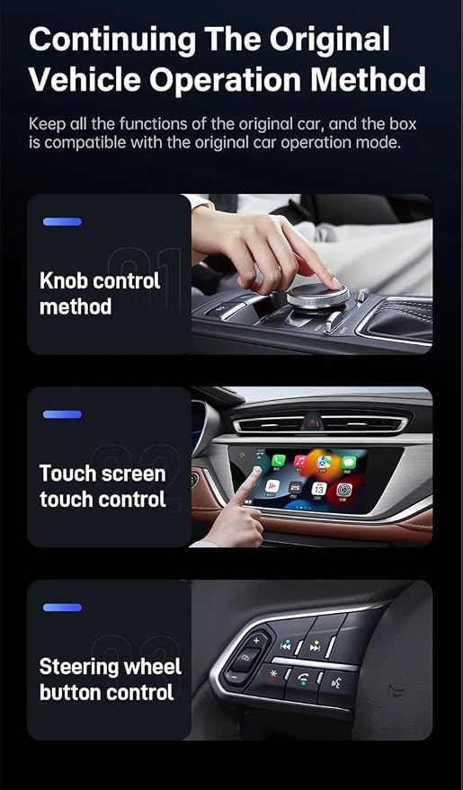 Wireless Carplay Adapter Wired to Wireless Plug & Play Auto Connect Converter for iPhone iOS 10+ / Factory Wired Car Play Car from 2016 (A23)