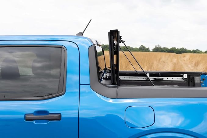 Rough Country Hard Tri-Fold Truck Bed Tonneau Cover for Ford Maverick (2022-2025) - Aluminum Flip-Up Folding Bed Cover, Fits 4'6 (54.4") Bed