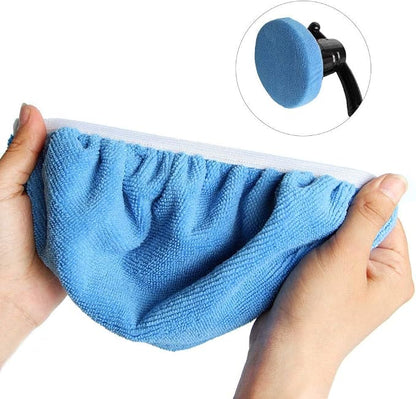 ZYTC Car Polishing Waxing Sleeve Polisher Pad Bonnet Microfiber Pad Soft Pack of 5 (Light Blue, 9"-10")