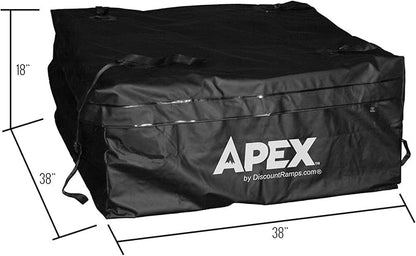 Apex Large Roof Cargo Bag with Self-Sealing Zipper, for Roof-Mounted Racks, Built-in Crossbars or Hitch-Mounted Carriers, 15 Cubic Feet