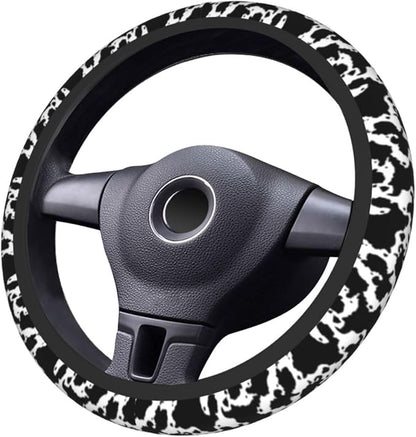 Cow Steering Wheel Covers Non Slip Neoprene Steering Wheel Protector Cover Universal 15 Inch for Men Women Car Truck