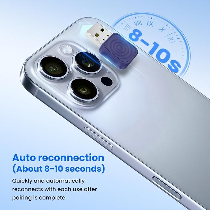 CarlinKit Mini Ultra 2-in-1 Wireless Android Auto for Android 11+ & Wireless CarPlay Adapter for iOS 10+, USB-C/A, Plug & Play, Low Latency, Mini USB Design for OEM Cars, Dark Blue