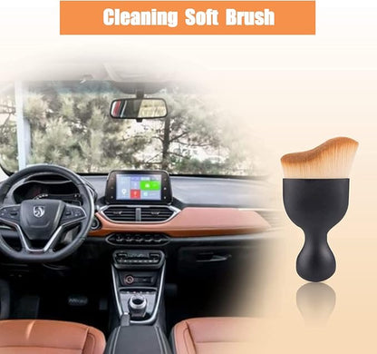 2 PCS Car Interior Dust Brush, Auto Scratch Free Detailing Brush, Soft Car Interior Cleaning Brush Auto Accessories for Automotive Dashboard, Air Conditioner Vents, Computer (Double Brown)