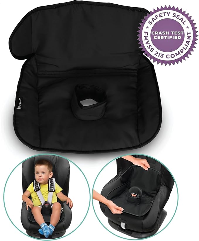 Lynmark® Potty Training Car Seat Protector Cover - Waterproof Soft Piddle Pads for Toddlers and Baby Carseat - Travel-Friendly Universal Washable Liner Mat for Spills, Nappy Leaks, Accidents - Black