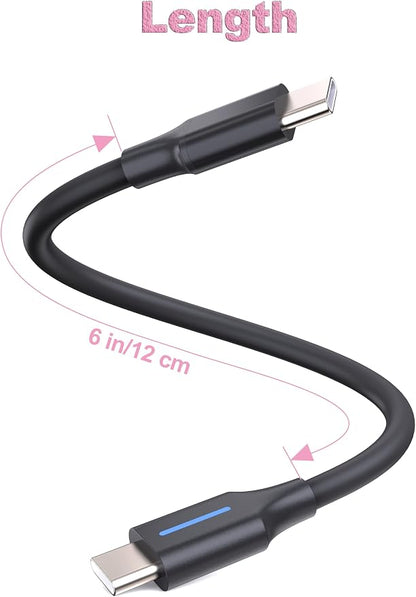 2-in-1 C to C Bypass Motorcycle CarPlay Bluetooth Headset Cable | 6", Activate CarPlay Without Headset,Support Charging,Fit for Harley Road Glid/Street Glide2024-2026,Goldwing 2025-2026
