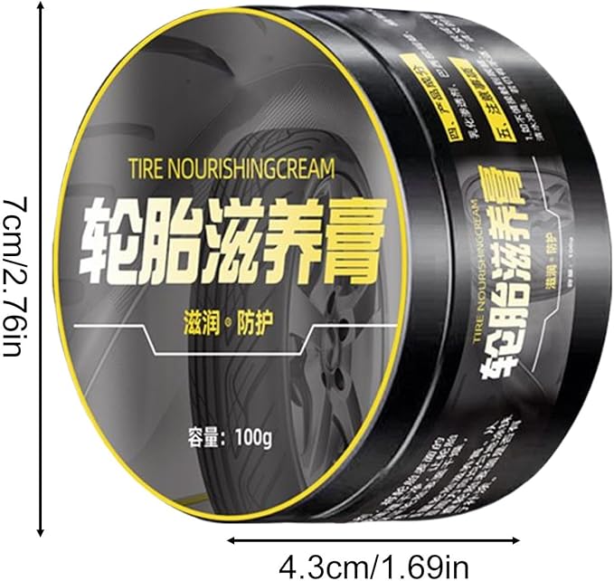 Car Tire Shine - 100g Auto Tire Gloss, Rubber Protectant | Vehicle Wheel Polish, Long Lasting Tire Coating, High Shine Tire Dressing, Liquid Tire Enhancer, Durable Car Detailer for Rubber Surfaces