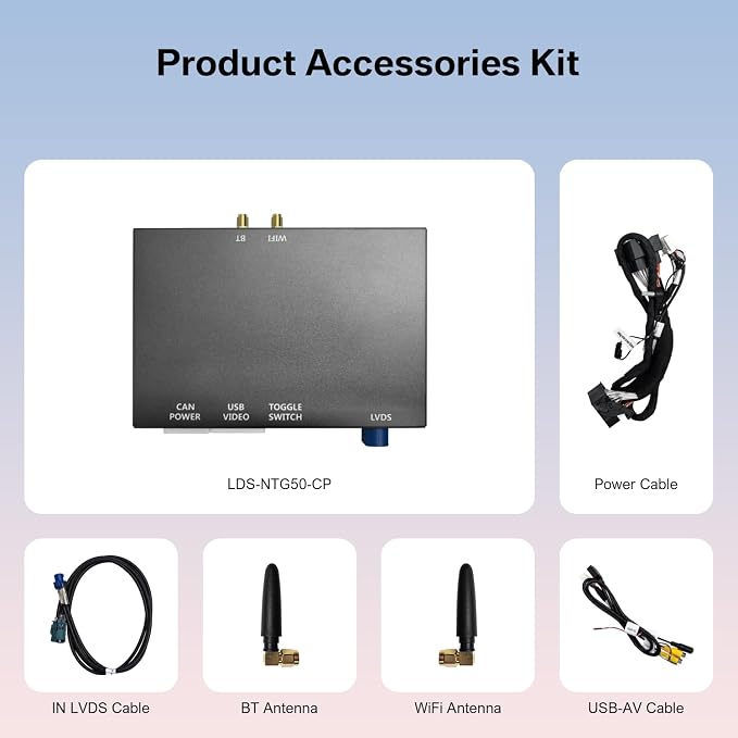 Wireless CarPlay & Android Auto Retrofit Kit Decoder for Mercedes Benz A/CLA/GLA/B/C/E/G/SL/V Class (2014–2019) with NTG5.0/5.1 System, Supports Original Knob Control & Camera