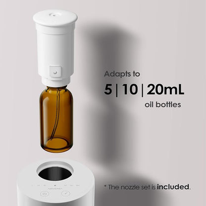 Airversa Waterless Essential Oil Diffuser Starter Kit with 30mL Hotel Fragrance Oil Inspired by Blagio, Battery Operated Car Diffuser, Portable Aroma Nebulizer for Home Car Office, AN6Kit-D, White