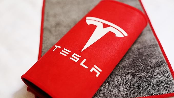 Cleaning Towel for Tesla Ultra Absorbent Microfiber Cleaning Cloth Microfiber Towels for Glass Window (Red, Pack of 1)
