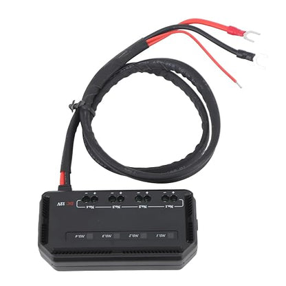 Motor Vehicle Safety Box 12V with Relay, 4 Specialist Safety Holder with LED Display, Universal for Car Motorcycle Truck RV Marine
