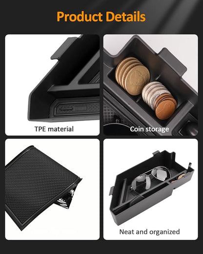 CDEFG for Volkswagen Jetta 2020-2025 2026 Center Console Organizer Tray for Jetta 2020 2021 2022 2023 2024 2025 Accessories Armrest Storage Box Insert Tray for VW Jetta Arm Rest Middle Organizer