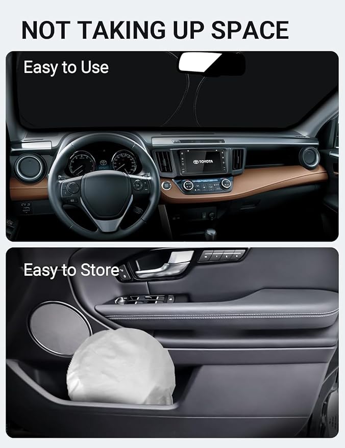 Proadsy 2026 Upgrade Front Windshield Sun Shade Foldable Sunshade Protector Custom Fit 2013-2018 RAV4 SUV Crossover LE XLE Premium Limited XSE Hybrid Adventure Accessories