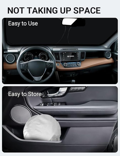 Proadsy 2026 Upgrade Front Windshield Sun Shade Foldable Sunshade Protector Custom Fit 2013-2018 RAV4 SUV Crossover LE XLE Premium Limited XSE Hybrid Adventure Accessories