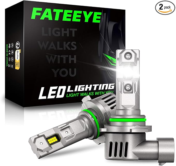 9005 Bulbs - Super Brightness 60000LM 6500K Bulb with Turbo Cooling Fan, 1:1 Size, Non-Polarity, Plug and Play, Pack of 2