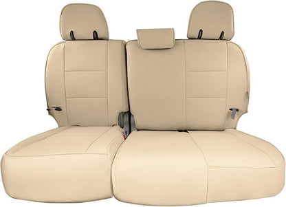 FH Group Custom Fit Car Seat Covers Specifically Made for 2011-2020 Toyota Sienna 7 Passenger, Car Seat Cover 3rd Row, Automotive Seat Covers in Solid Beige Faux Leather, Waterproof and Washable