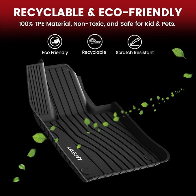 LASFIT Floor Mats for Mercedes Benz GLC 2023-2026 (Coupe Only for 2024-2026), GLC300 / GLC350e / GLC43 AMG/GLC 63 AMG S E, All Weather TPE Floor Liners Custom Fit GLC Car Mats 1st & 2nd Row Set