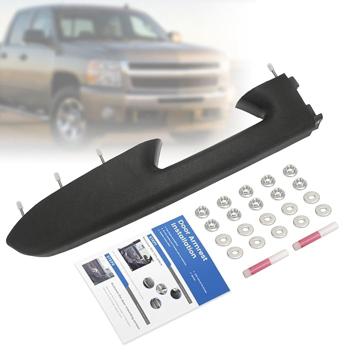 Front Left Driver Side Door Panel Armrest Repair Kit Replace 22818465 Fit for Chevy Silverado Fit for GMC Sierra 1500 2500HD 3500HD 2010-2014, Black