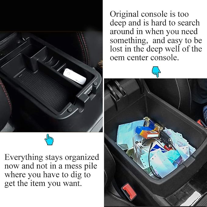 Center Console Armrest Storage Box Compatible with Mitsubishi Outlander Sport 2012 2013 2014 2015 2016 2017 2018 2019 2020 2021 ABS Tray Insert Organizer Glove Pallet