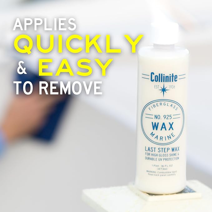 Collinite 925 Wax- Marine/RV Carnauba + Polymer Wax Sealant for Long-Lasting Fiberglass Protection. Easy to Apply+DA Friendly. Prevents Oxidation + Provides High Gloss Shine+UV Protection (16 fl oz)