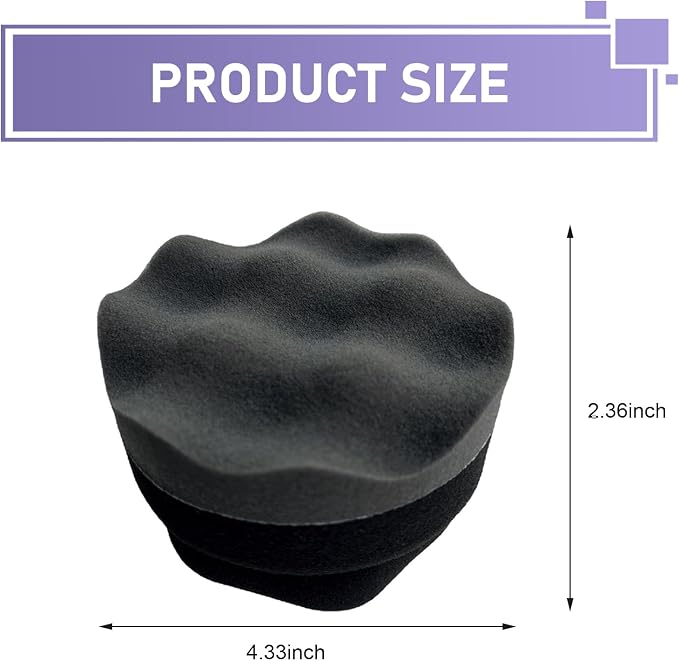 2PCS Tire Shine Applicator Pad, Reusable Foam Car Dressing Applicator Polishing Sponge Pads, Durable Hex-Grip Automotive Detailing Sponge Tool Universal for Most Vehicles