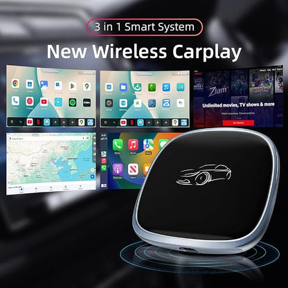 [4G+64G] Android 13-Wireless-CarPlay-Ai-Box,Plug&Play Wired to Wireless Adapter Magic CarPlay Box for Netflix/YouTube/TikTok,Support Local 4G SIM Card,Split Screen,GPS Navigation