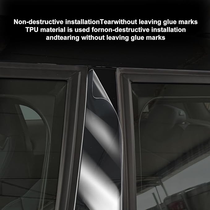 KUNGKIC for 2024 2025 Mini Cooper S F65 5-Door A B C Window Pillar Scratch Prevention TPU Film Exterior Accessories Transparent
