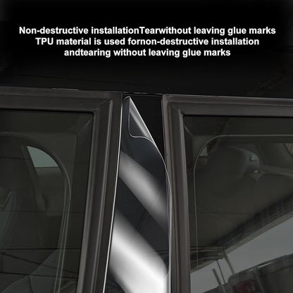 KUNGKIC for 2024 2025 Mini Cooper S F65 5-Door A B C Window Pillar Scratch Prevention TPU Film Exterior Accessories Transparent