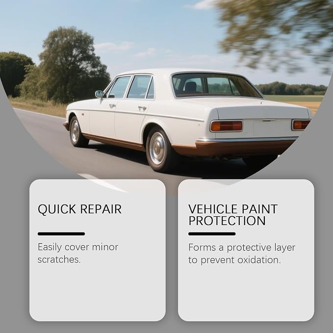 White Car Touch Up Paint Pen, Color Accurate Car Scratch Repair for Cars, 2-in-1 Auto Paint Scratch Remover, Fast Dry, Easy to Use, Long Lasting, Universal for Most Vehicles