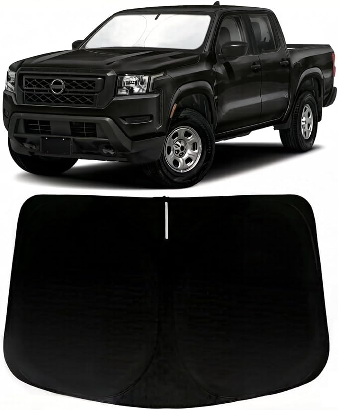 Windshield Sun Shade for 2022-2026 Nissan Frontier, Car Front Window Sunshade with 240T Sun Visor Protector Blocks UV Rays Heat Sun Shield Accessories